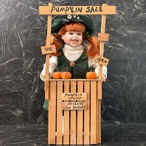 SEYMOUR MANN “Becky’s Pumpkin Sale” Doll with Pumpkin Stand